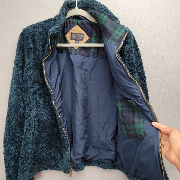 PENDLETON WOMEN'S FUZZY ZIP JACKET, SIZE M - Picture 3 of 8
